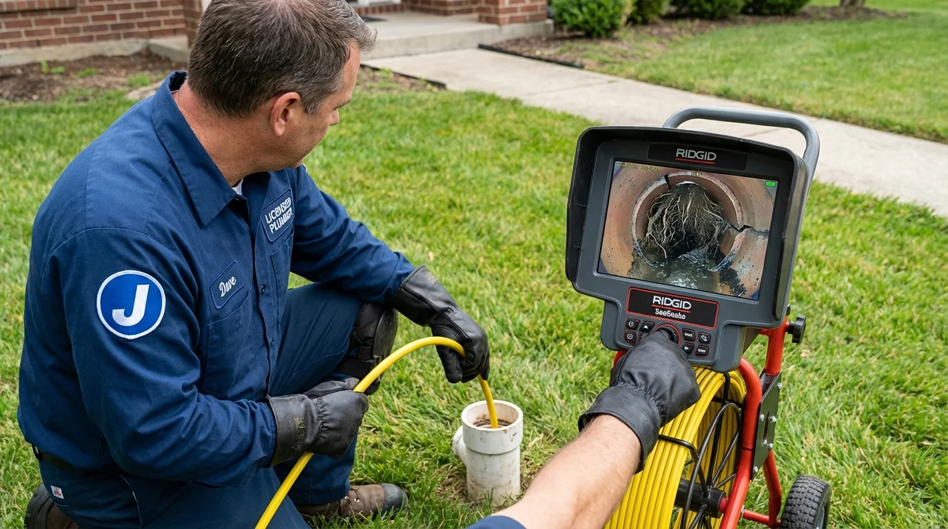 Sewer camera inspection being performed by Johns Plumbing LLC in Moss Point